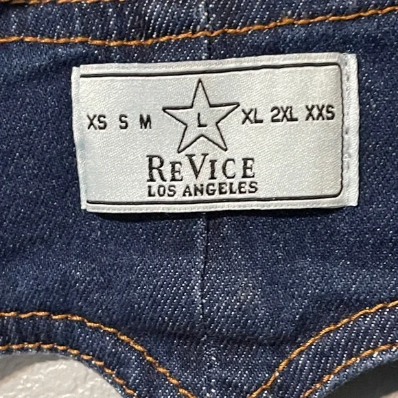 NWT Revice Denim Hollywood Heartthrob Jumpsuit Heart Back Cutout Flare Large - Picture 12 of 16